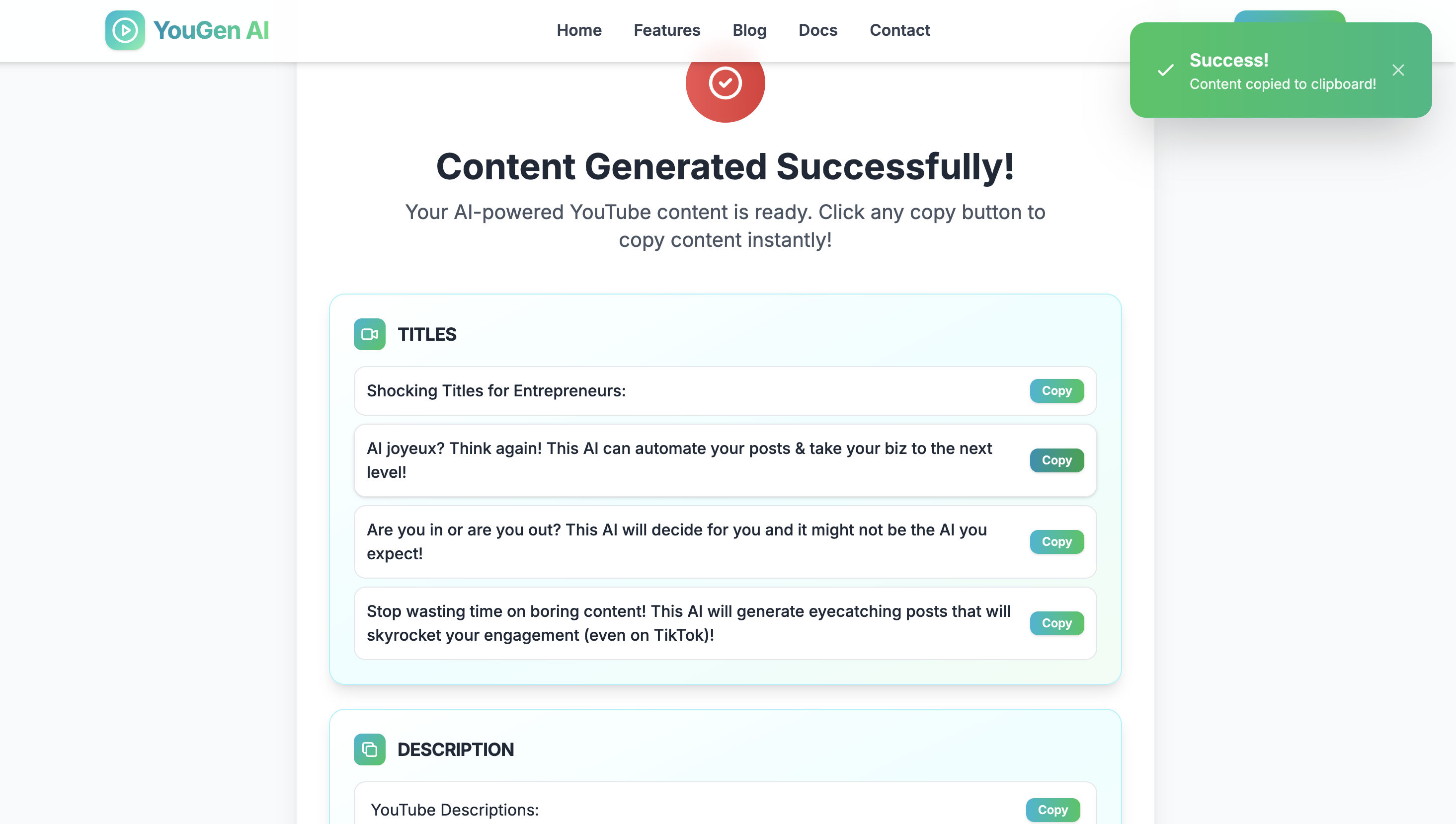 Tube Genuis AI Hashtags and Thumbnails